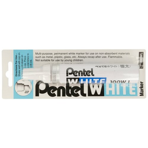 Pentel Маркер перманентный White (скошенный наконечник), белый 5.5/6.5 мм