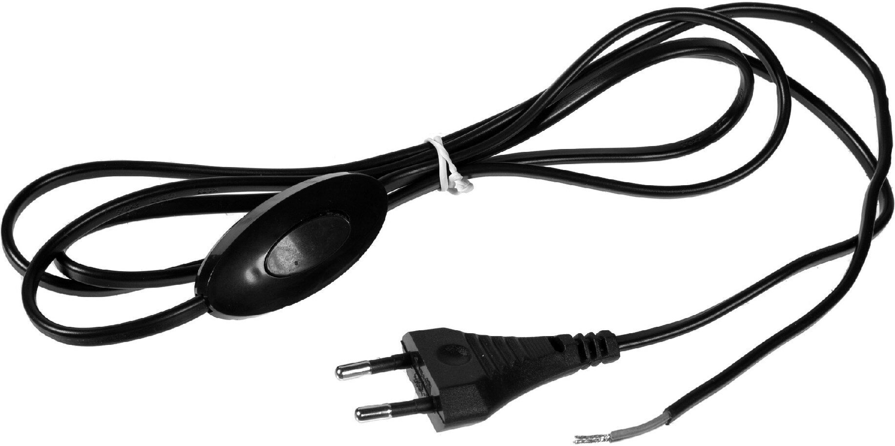 фото Шнур с проходным выключателем 1.8 м цвет чёрный