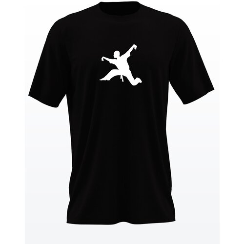 фото Футболка vilmoda кунг-фу 2 черная с бархатистым принтом xs вилвинил