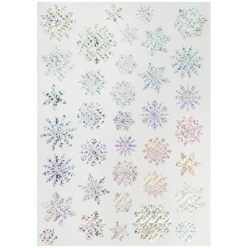 Наклейка для декора NK 4005 Декоретто Сверкающие снежинки