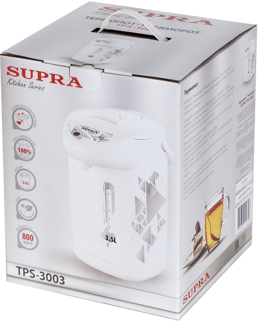 Термопот SUPRA TPS-3003, белый и узор [4252] - фото №17
