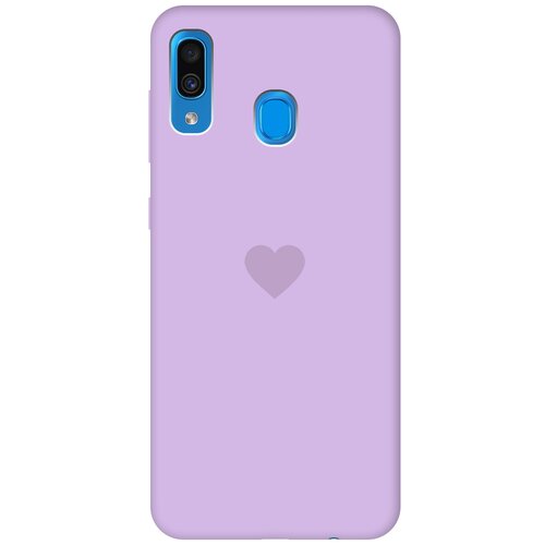 фото Силиконовая чехол-накладка silky touch для samsung galaxy a20 / a30 с принтом "heart" сиреневая gosso
