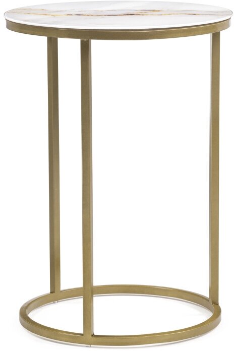 фото Журнальный столик Woodville Иберис белый мрамор / черный