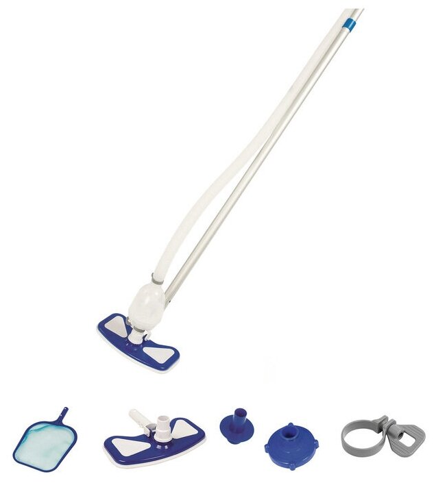 Набор для очистки AquaClean (вакуумный очиститель, сачок, ручка 279см, шланг 7.5м) 58234 Bestway - фотография № 1