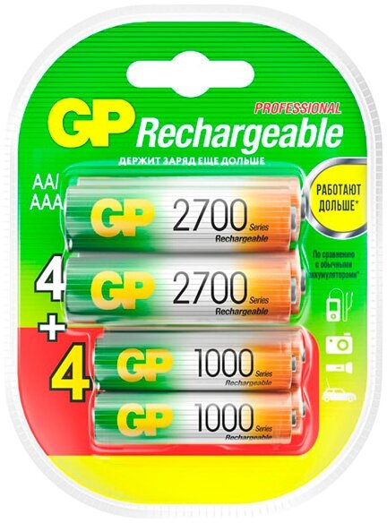 Аккумулятор AAA - GP 2650/930mAh 270AA/100AAAHCFR-2CR8 48/480 (8 штук)