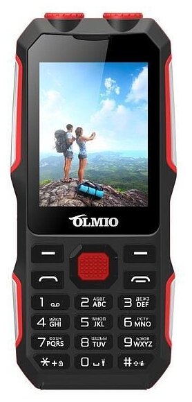 Телефон OLMIO X02, 2 SIM, черный/красный