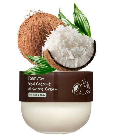 Farmstay Многофункциональный крем-баттер с кокосом Real Coconut All in one cream for Body and face, 300 мл