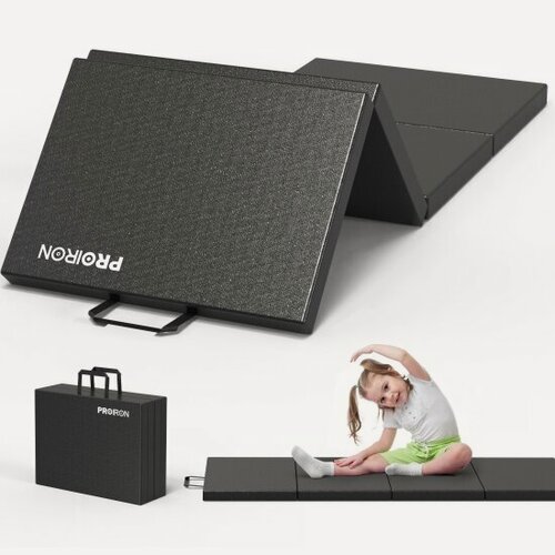 Изображение товара Мат Proiron спортивный 244х91х5 см, 4 сложения, черный, МС249Ч