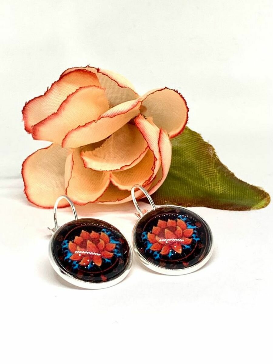 Серьги Вербица, размер 30 мм, серебряный — фото 1