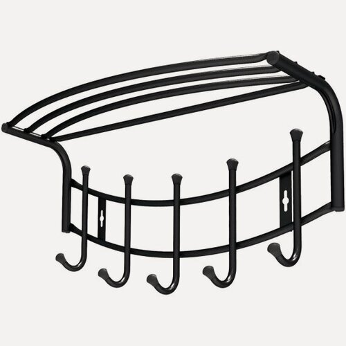 Изображение товара Вешалка настенная Nika черный 525х300х235мм, ВНП4/Ч