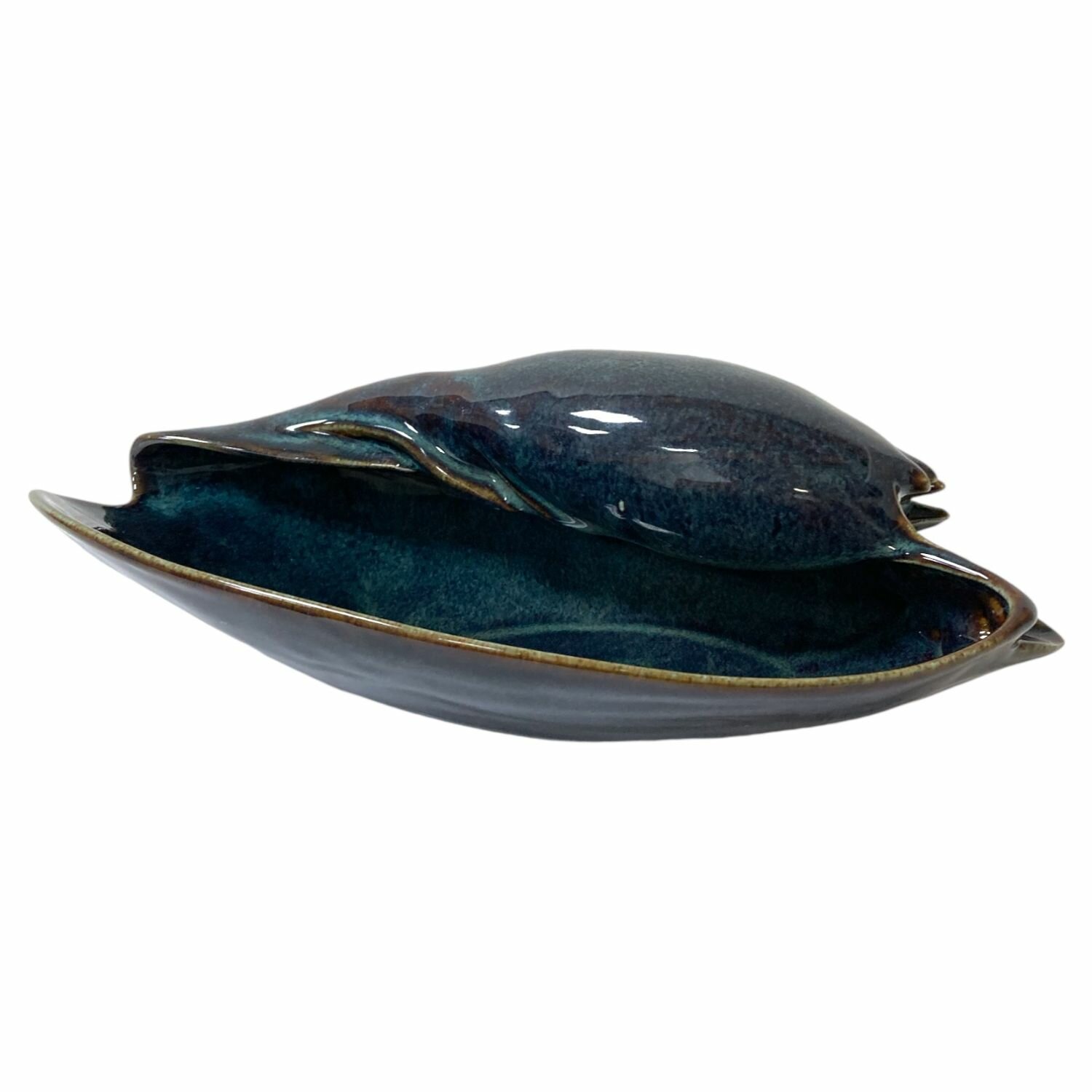 Тарелка ручной работы Ракушка Умбрикатус VELES «Полночь Волшебства», фарфор