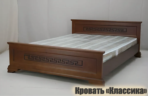 Изображение товара Кровать "Классика" из массива сосны 90x190 см, Классический Орех 3