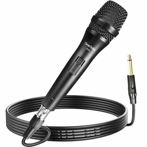 Проводной вокальный студийный микрофон Oneodio ON55 зажим для стойки металл - Canon XLR-3/TR6.3мм кабель 5м