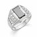 Печатка Diamant online, серебро, 925 проба, оникс, циркон