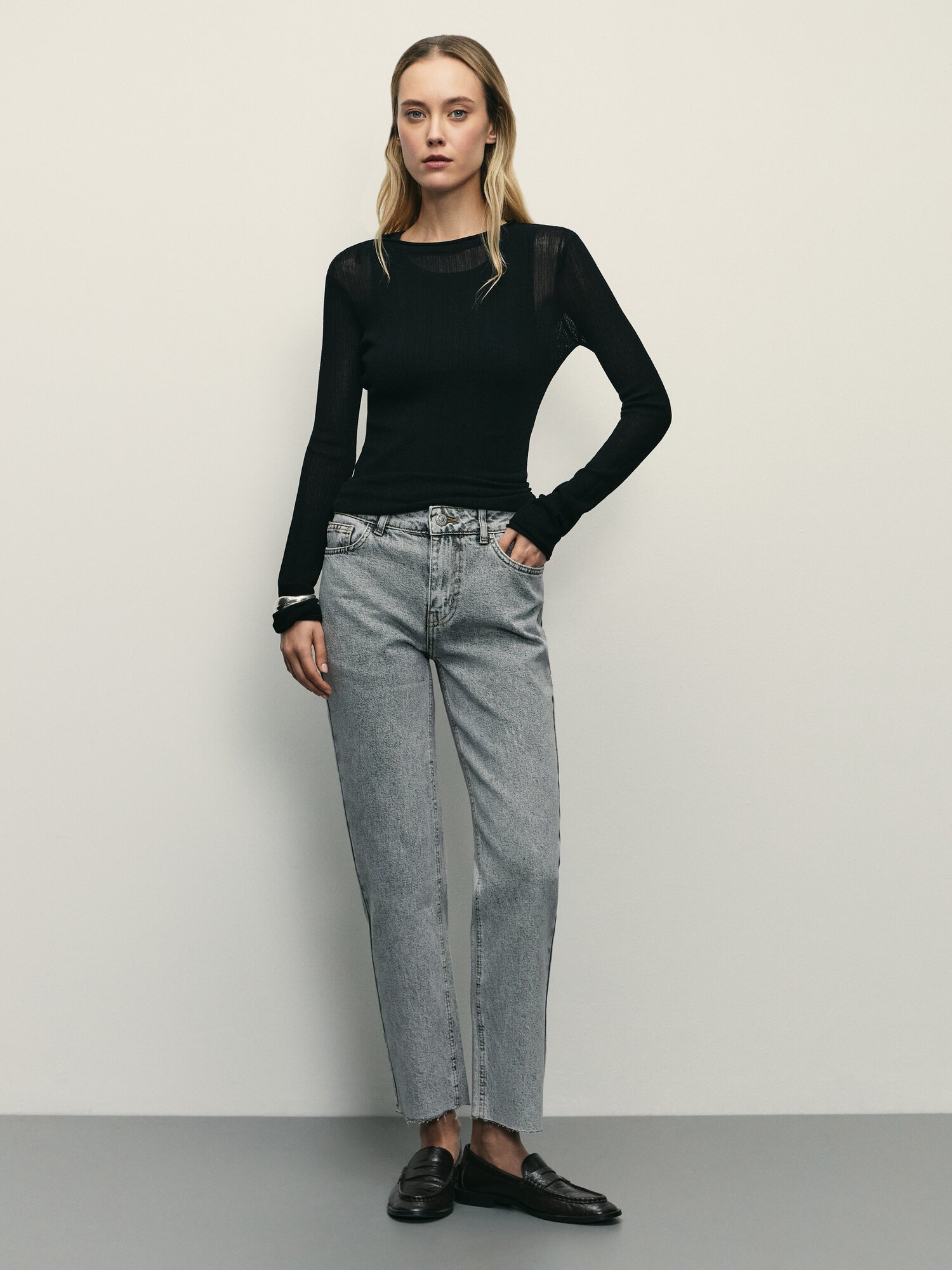 Джинсы Zarina straight cropped