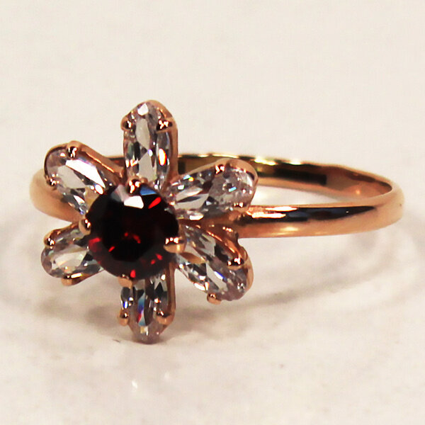 Кольцо JEWELIN, красное золото, 585 проба, фианит, размер 18.5