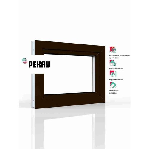 Пластиковое окно ПВХ РЕХАУ BLITZ 450x550 мм ВхШ фрамуга двухкамерный стеклопакет шоколадно-коричневый снаружи 10338₽