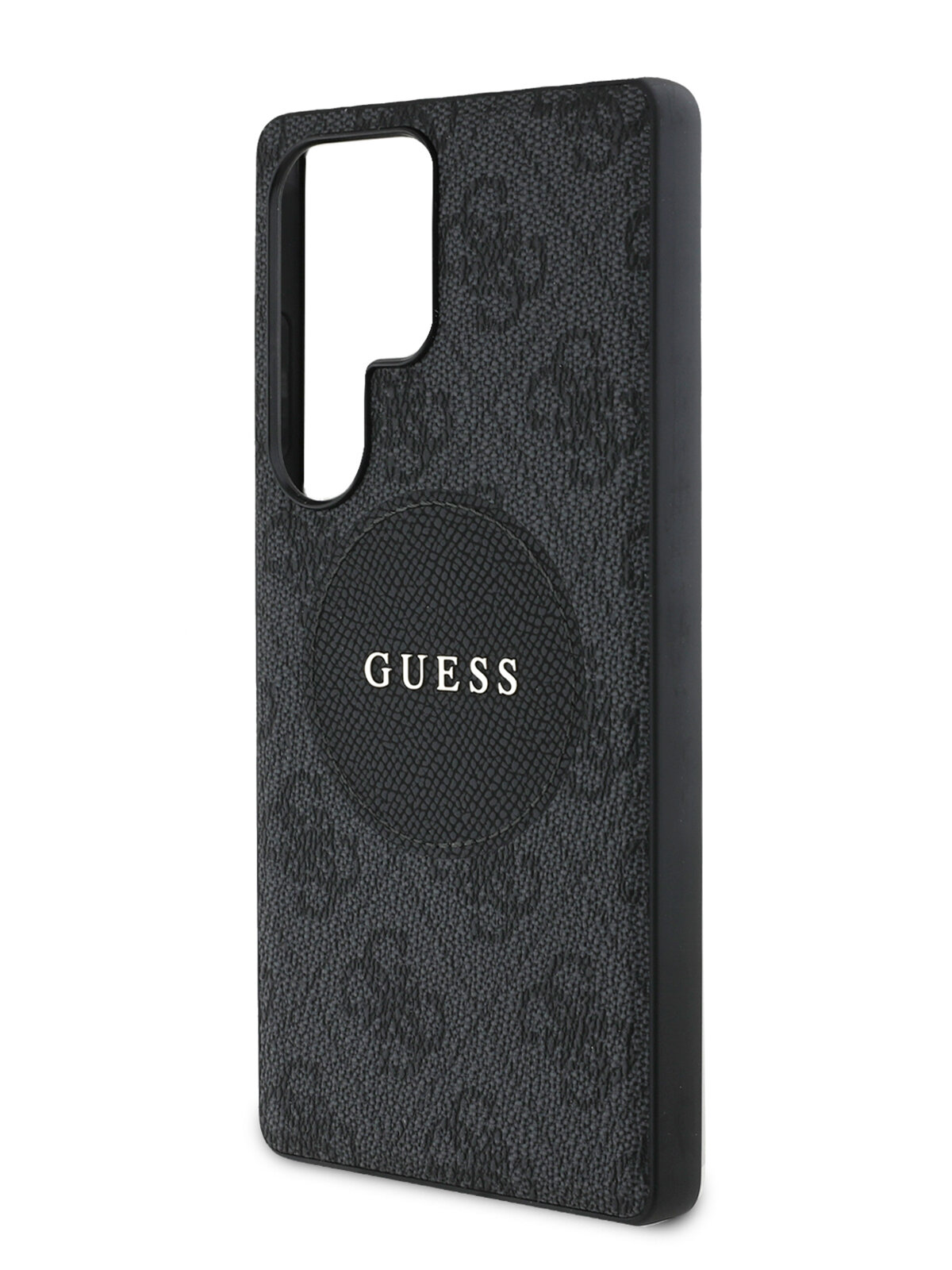 Guess для Galaxy S25 Ultra чехол PU 4G with Round Patch Metal logo Hard Black (MagSafe)