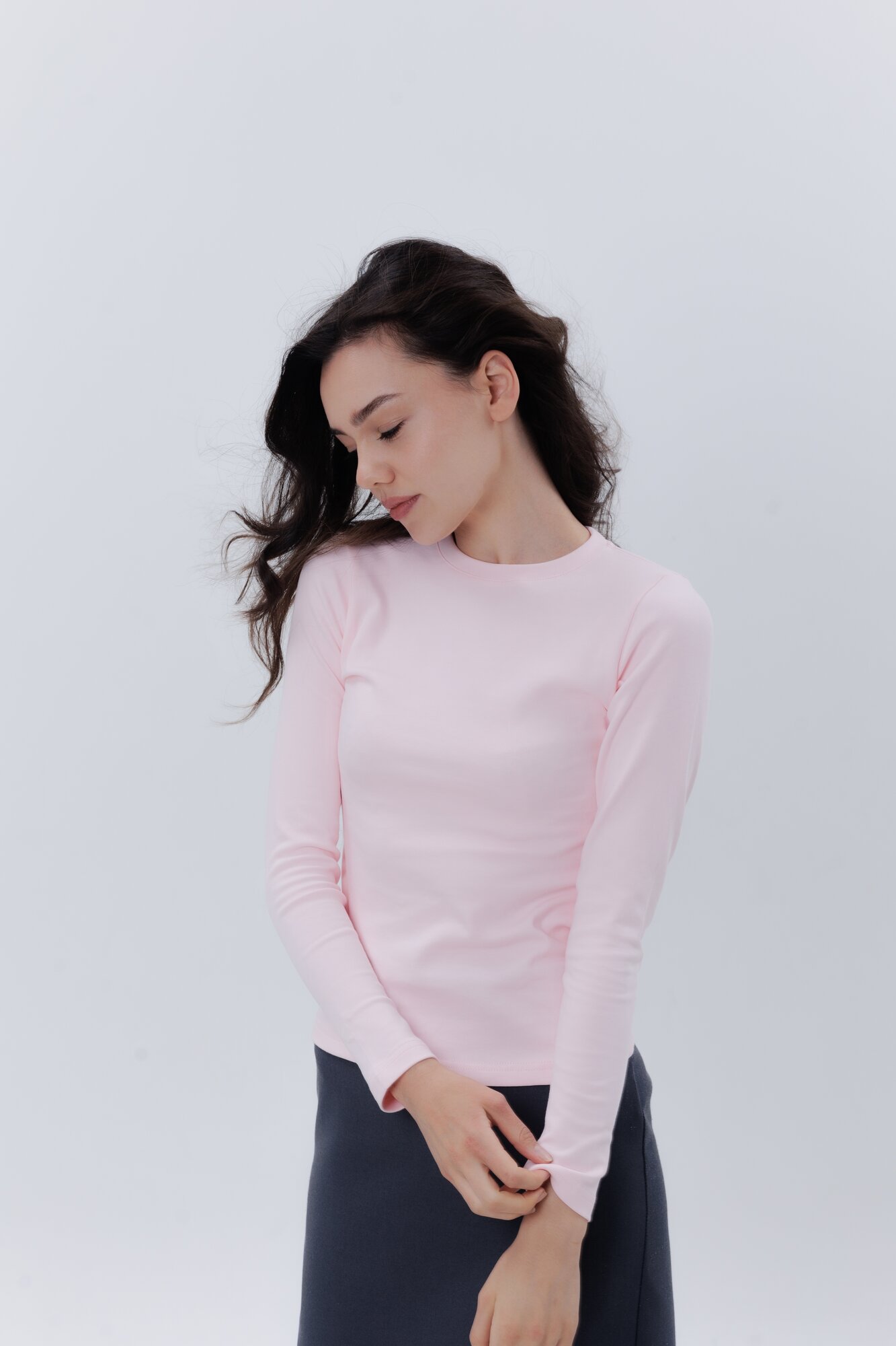 Лонгслив  Тренд сезона, размер S, , светло-розовый