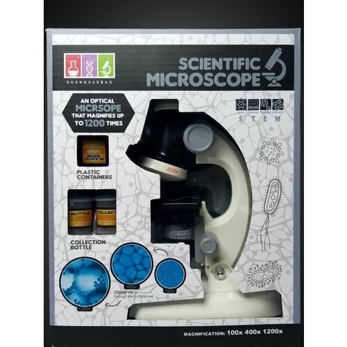 Микроскоп для детей научный с подсветкой / Детский школьный микроскоп для исследований