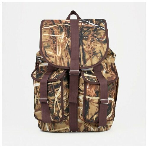 фото Рюкзак туристический, 55 л, отдел на шнурке, 3 наружных кармана, цвет камуфляж нет бренда