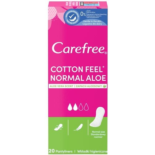 carefree прокладки aloe 2 капли 20 шт 4 уп Carefree cotton feel normal aloe 2 капли 20 шт