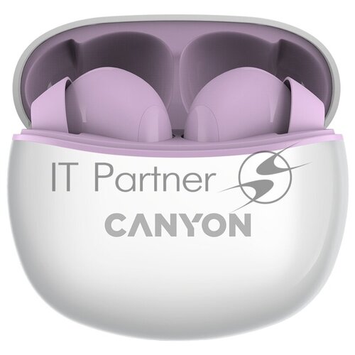 Наушники Canyon TWS-5 Bluetooth headset, with microphone Purple