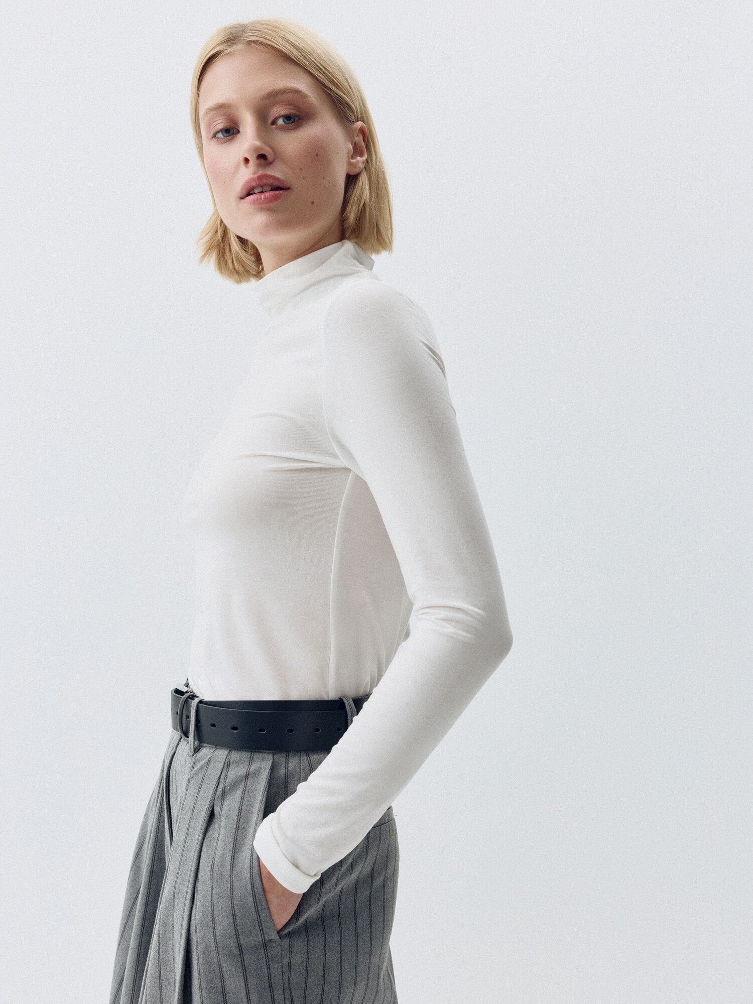 Водолазка Sela, размер L INT, ваниль — фото 1