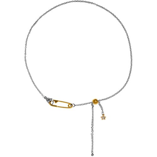 Колье Kalinka modern story, кристалл, длина 46 см, золотой, серебряный цепь с подвеской слитком kalinka