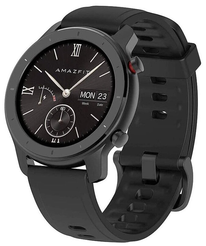 Умные часы Amazfit GTR 42мм aluminium case, silicone strap, starry black