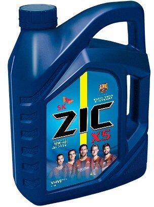 Моторное масло Zic X5 10W-40 полусинтетическое 4 л