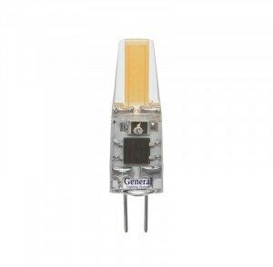 Светодиодная LED лампа General G4 12V 3W 4500K 4K 38x10 COB силикон BL5 (цена за 1шт.) 652700 (упаковка 14 штук)
