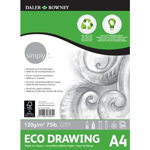 Daler Rowney Альбом для рисования Daler Rowney Simply, Eco 120 г/м2 50 листов А4 daler rowney скетчбук simply 100 г м2 110 листов 10х15см