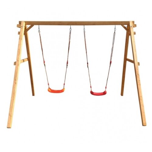 Красная Звезда Деревянные качели с 2-мя качелями лодочка Р911, бежевый/коричневый