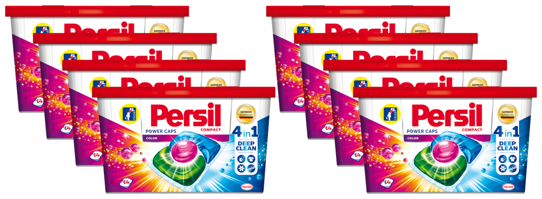 Persil капсулы Power Caps Color 4 in 1, контейнер, 8 уп., 14 шт., 1.8 кг