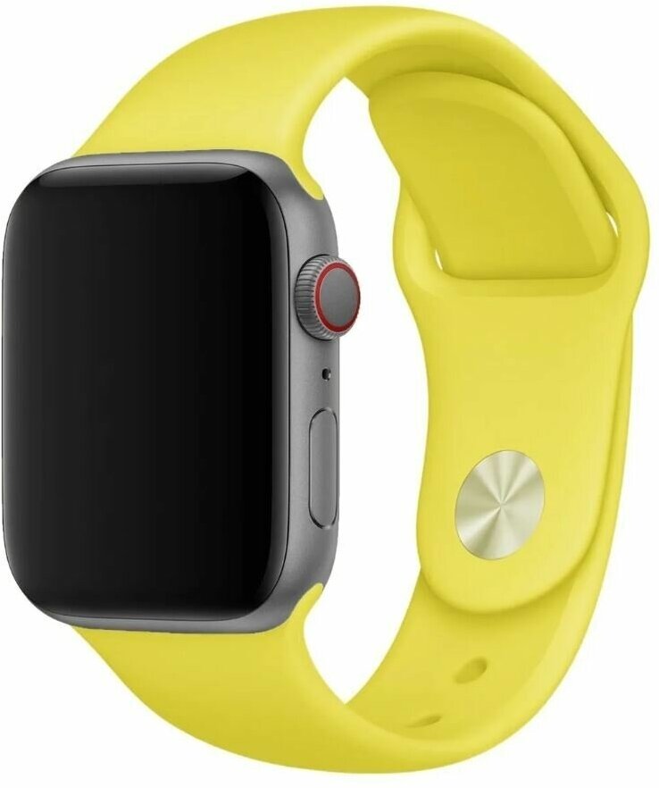 Ремешок для Apple Watch 42/44/45/49 mm силиконовый, желтый