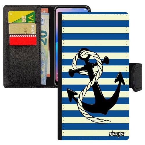 фото Чехол книжка на телефон xiaomi redmi note 6 pro, "якорь" вмф шхуна utaupia