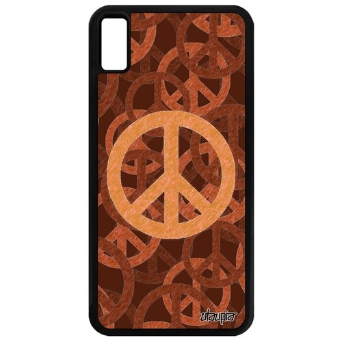 фото Чехол на мобильный apple iphone xs max, "peace and love" пацифизм мандала utaupia
