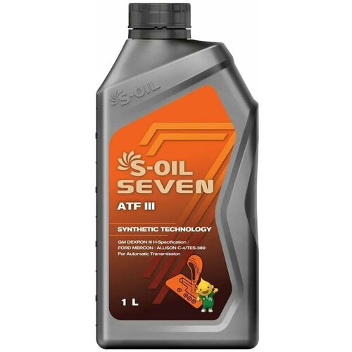 Масло трансмиссионное S-OIL 7 ATF III Синтетическое 1 л
