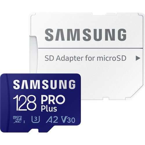 карта памяти samsung mb mc512karu 512gb microsdxc evo plus sd адаптер Карта памяти Samsung microSDXC 128GB PRO Plus microSDXC Class 10 UHS-I, U3 + SD адаптер запись/чтение 130МБ/с / 180 МБ/с MB-MD128SA/AM