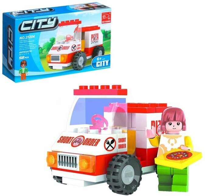 KEYIXING Конструктор «Доставка пиццы», 58 деталей