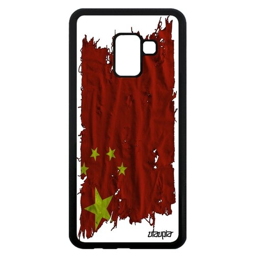 фото Чехол для мобильного samsung galaxy a8 2018, "флаг китая на ткани" патриот государственный utaupia