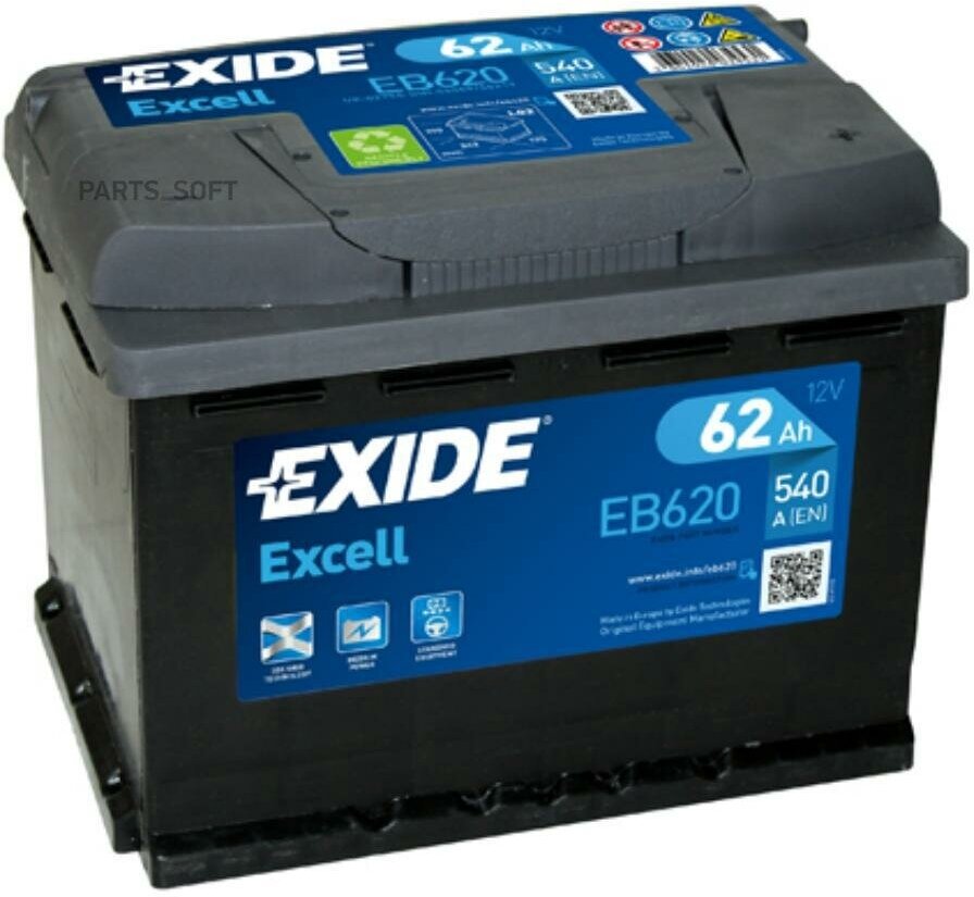 EXIDE EB620 Аккумуляторная батарея EXCELL [12V 62Ah 540A B13]