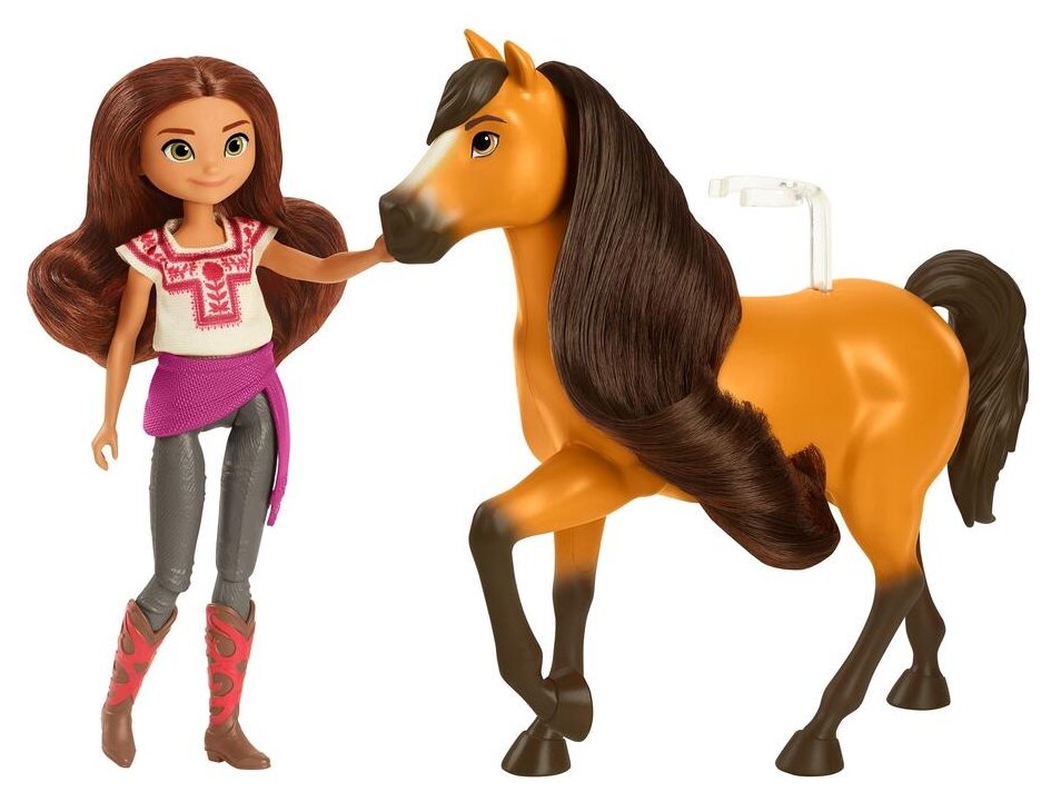 Кукла Spirit с лошадью Лаки и Спирит, 18 см, GXF21.