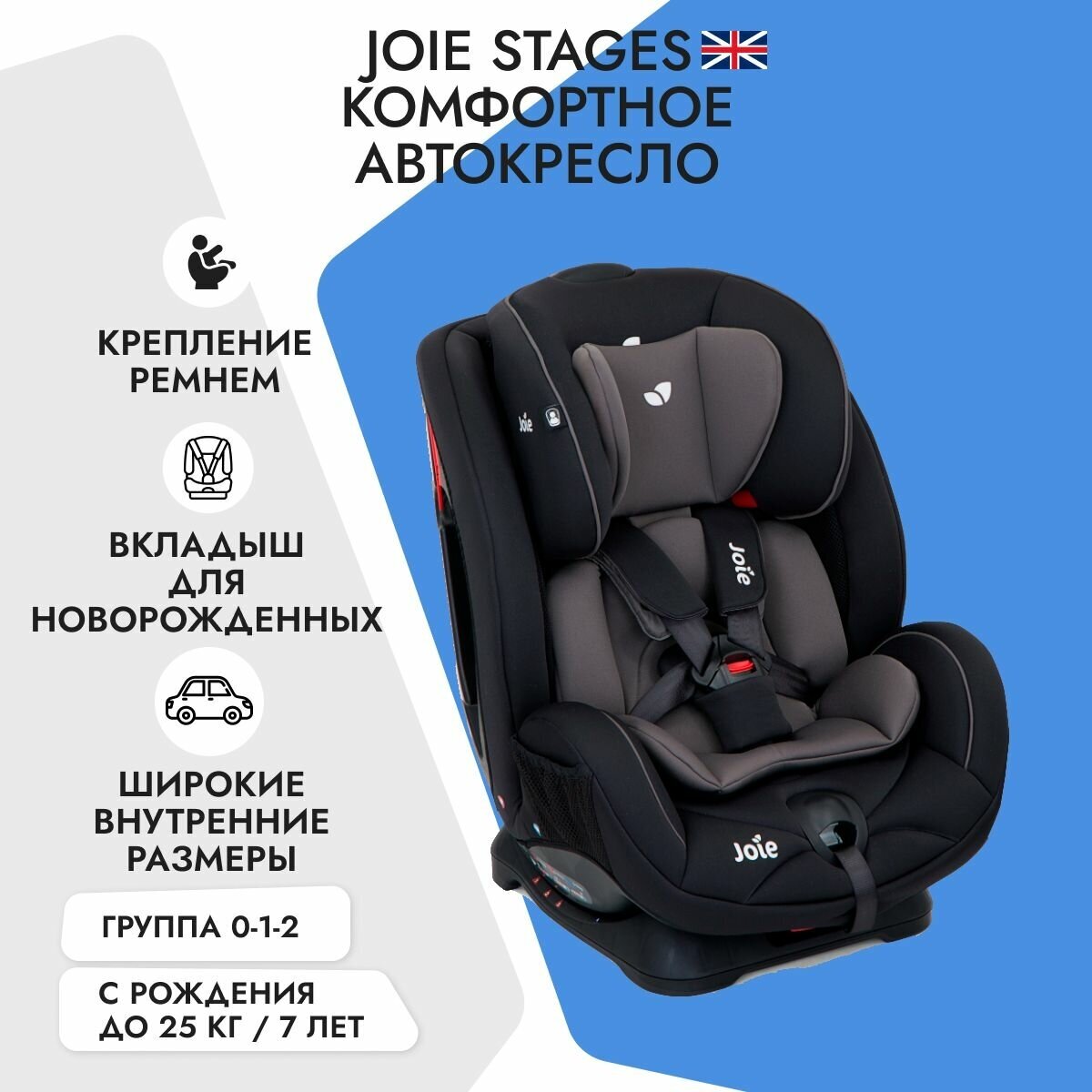 Детское автокресло Joie Stages (Coal)