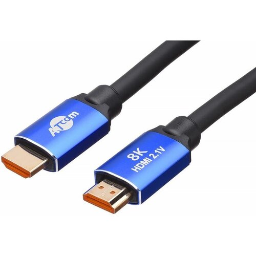 ATCOM (AT8888) Кабель HDMI 2М (HIGH speed, Metal gold, в пакете) 8K VER 2.1 видеокабель цифровой или видеопереходник atcom at8888