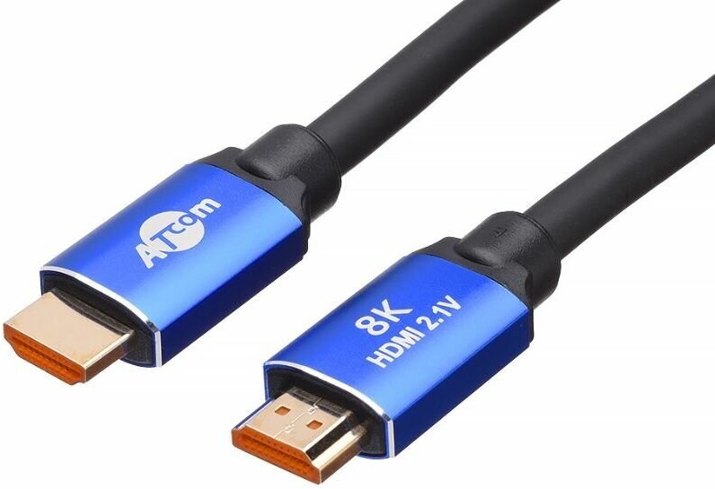 ATCOM (AT8888) Кабель HDMI 2М (HIGH speed, Metal gold, в пакете) 8K VER 2.1