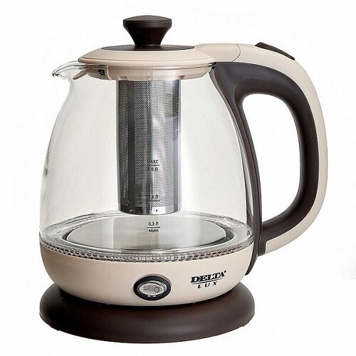 Чайники электрические и термопоты DELTA Чайник DELTA LUX DE-1005 стекло бежевый 263000₽