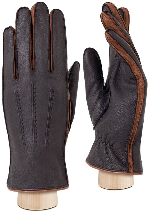 Перчатки мужские кожаные ELEGANZZA, размер 9.5(L), коричневый