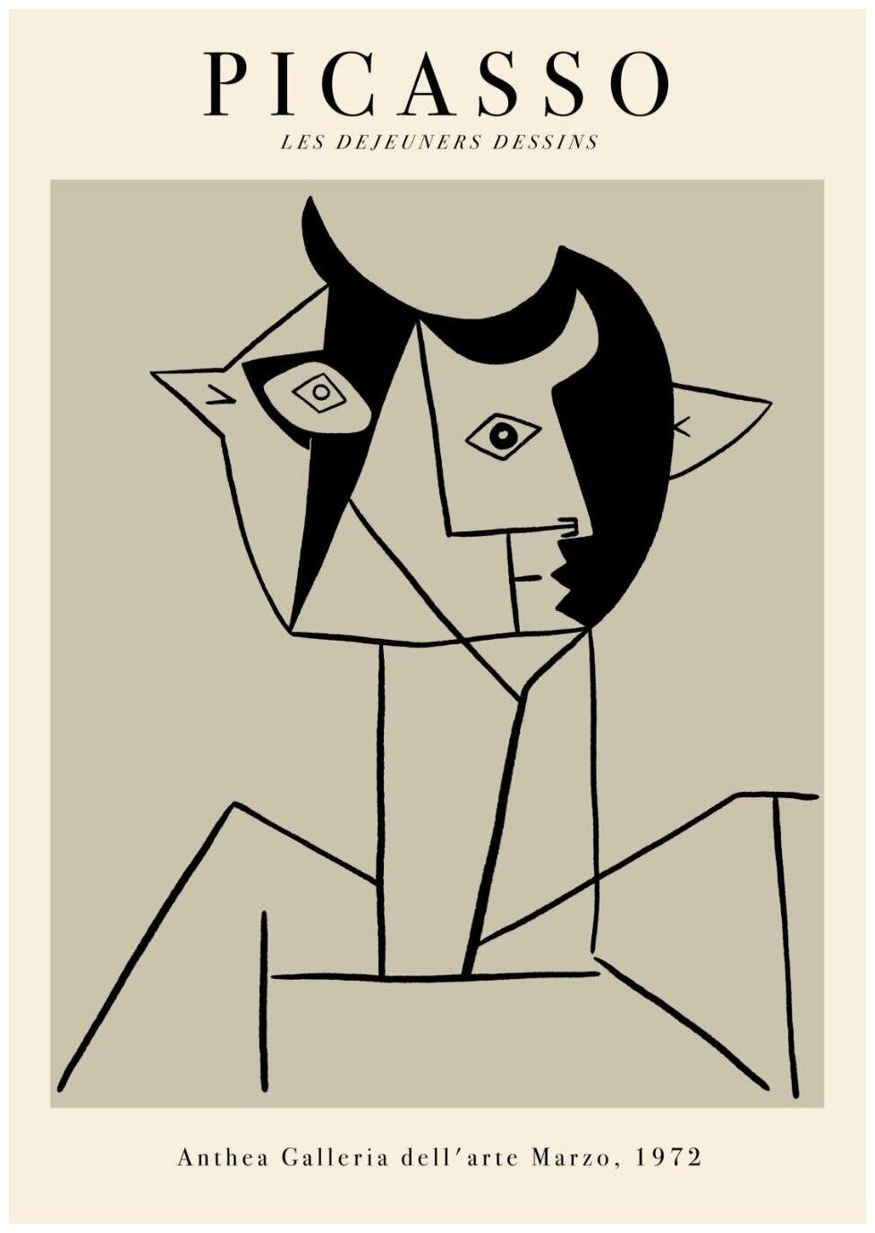 Пабло Пикассо - Абстрактный портрет в раме